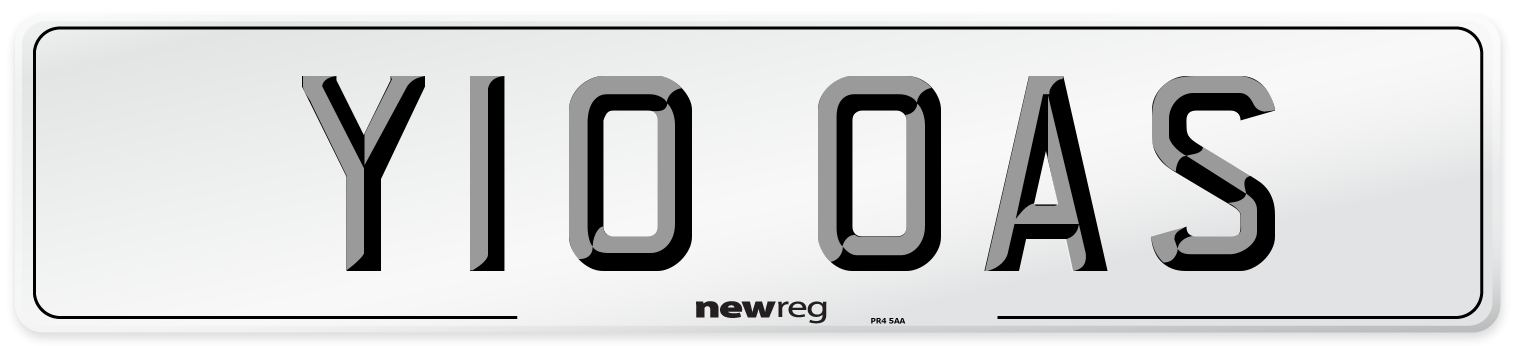 Y10 OAS Number Plate from New Reg
